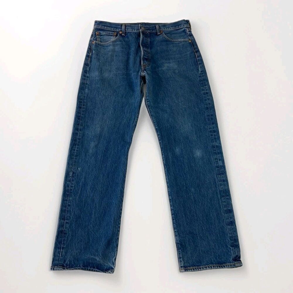 Levi's 501XX Button Fly Jeans Mens 36x34 Blue Straight Leg Denim Casual